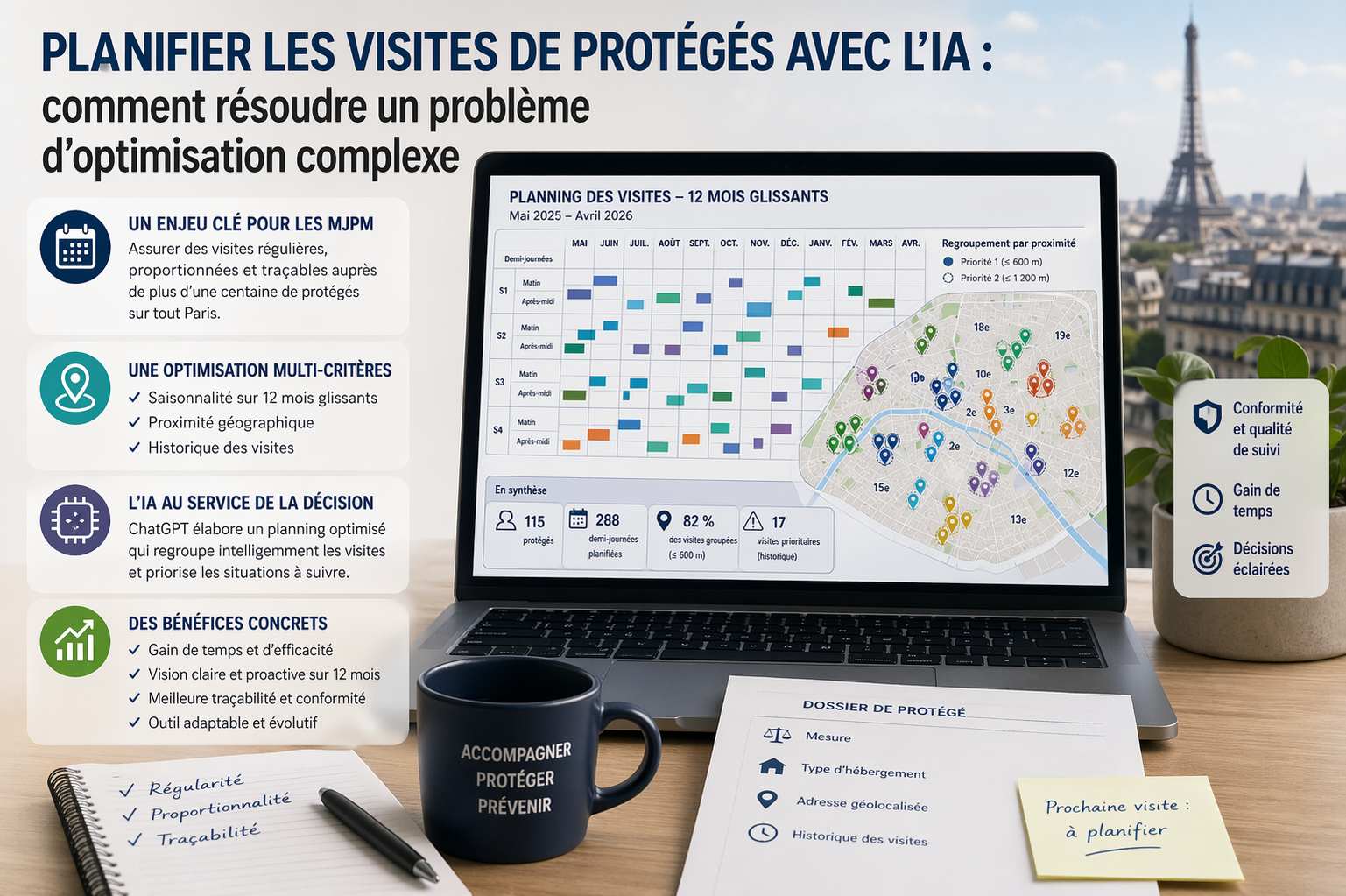 Planifier les visites de protégés avec l&rsquo;IA : comment résoudre un problème d&rsquo;optimisation complexe
